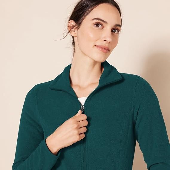 Green Zip-Up Fleece Jacket image 2